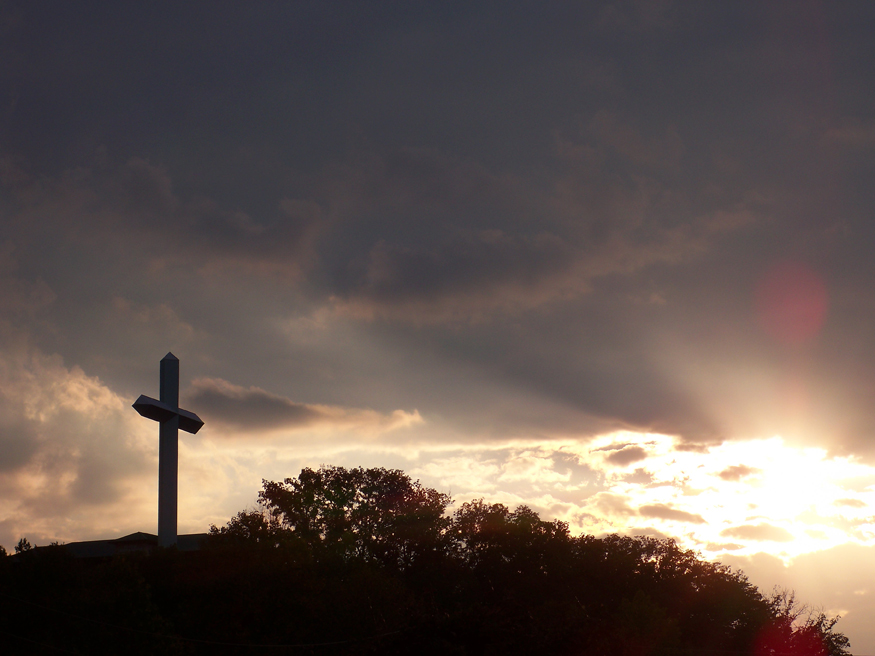 sunset at the cross