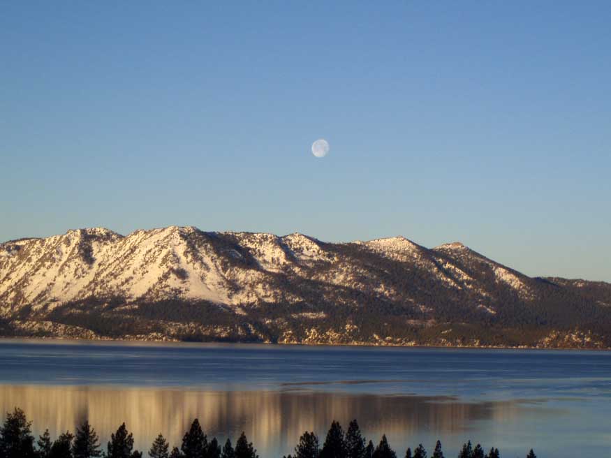 moon over lake tahoe
