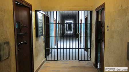 Dachau prison hallway