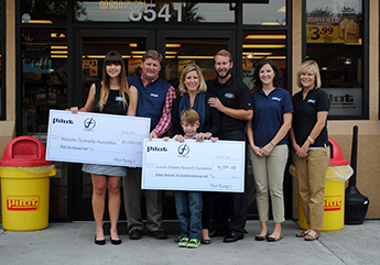 pilot presents check to muscular dystrophy