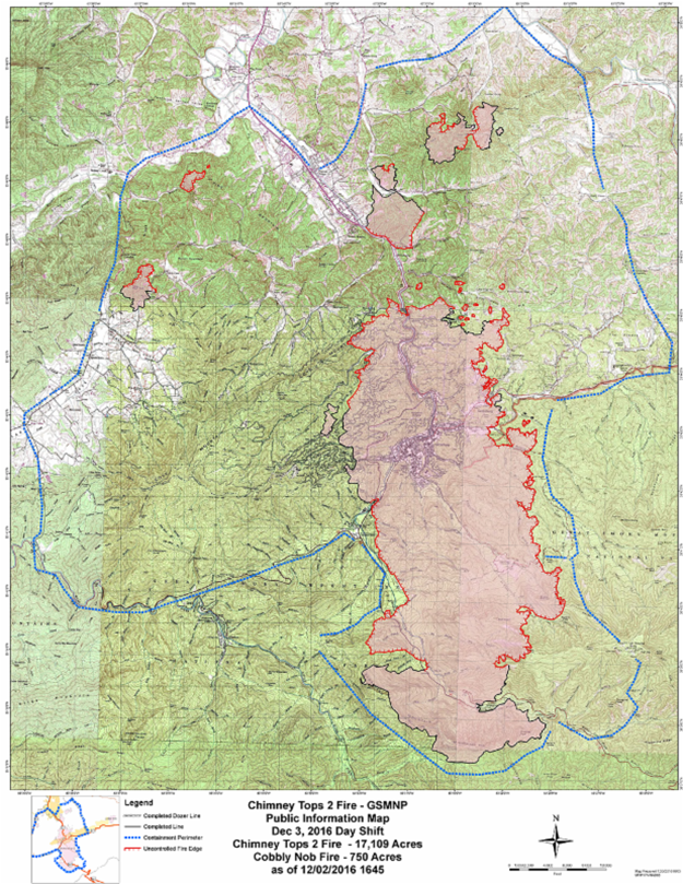 chimney tops 2 fire map