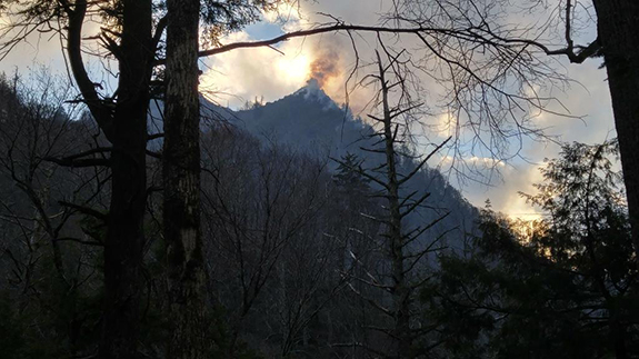 chimney tops trail fire
