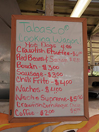 tabasco menu
