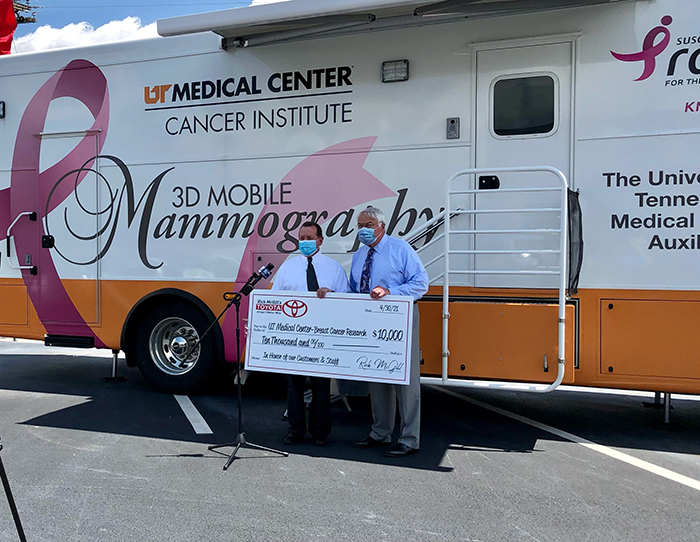 rick mcgill airport toyota makes donation to ut medical center
