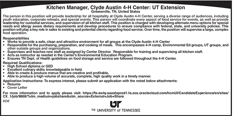 ut kitchen manager