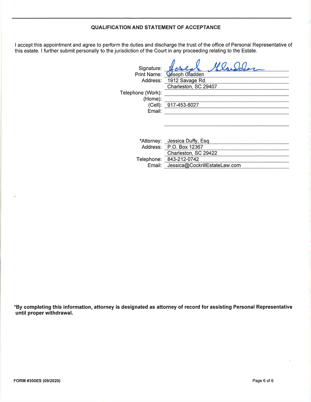 lois johnson order