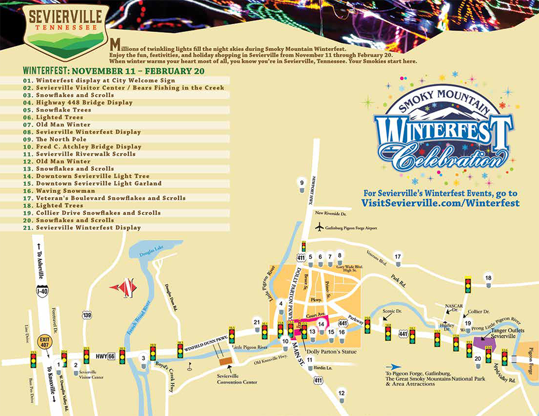 sevierville winterfest map