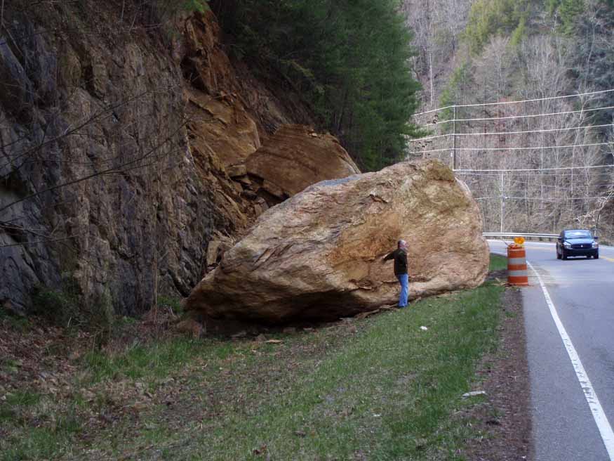 fallen boulder