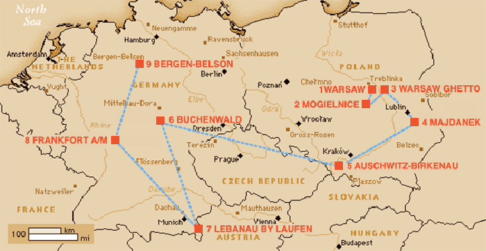 holocaust camp map