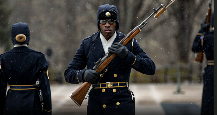 old guard maintain vigial at tomb of unknown soldier