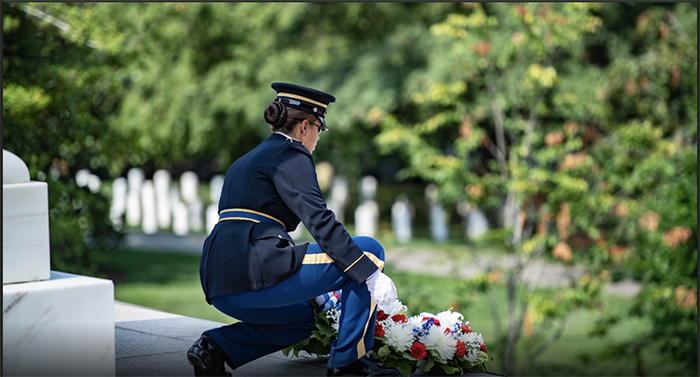 wreath placement at tomb of unknown soldier