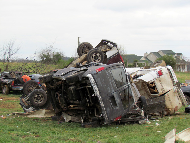 vehicles destroyed by tornado