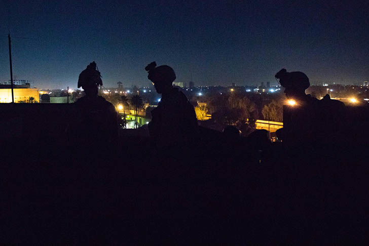 us marines guard us embassy compound in baghdad