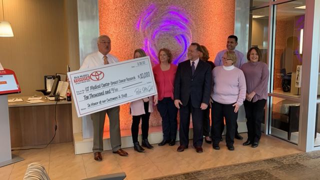 rick mcgills airport toyota presents donation to UT Medical Center Cancer Institute