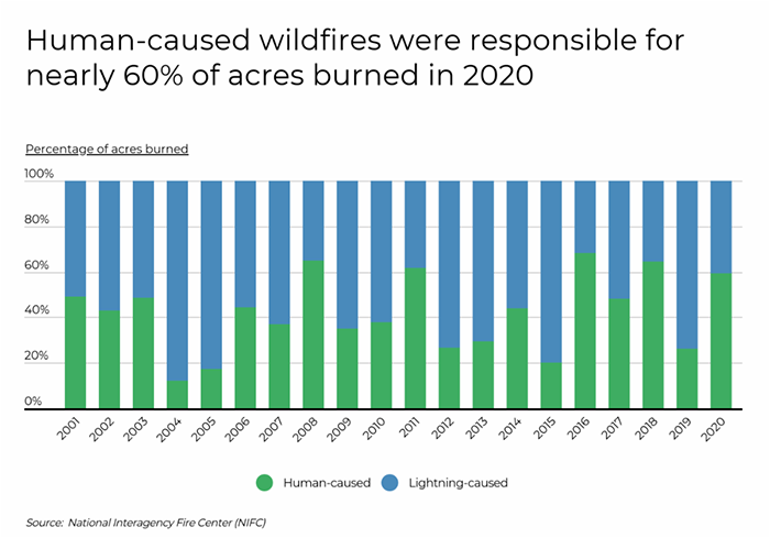 tennesee human caused wildfires 2020