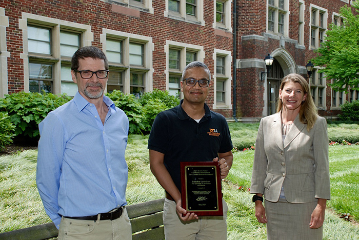 Sreedhar Upendram (center) assistant professor in the Department of Agricultural and Resource Economics at the University of Tennessee Institute of Agriculture