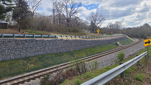 amherst road retaining wall