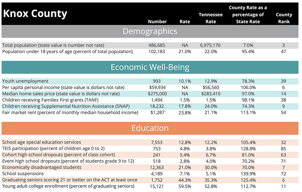 County Profiles of Child Well-Being in Knox County