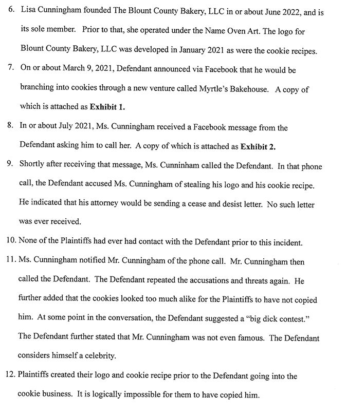 blount county bakery defamation lawsuit