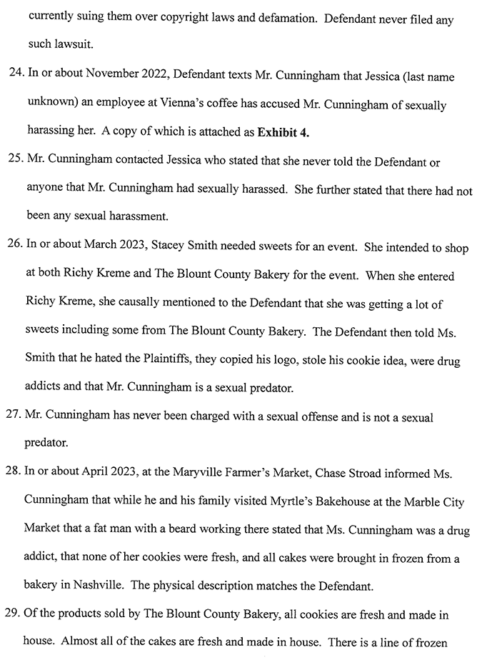 blount county bakery defamation lawsuit