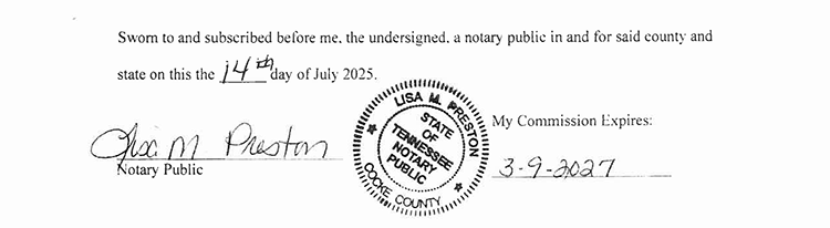 Jimmy Dunn Affidavit