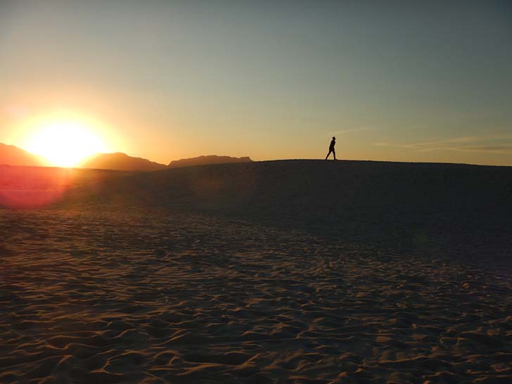 white sands national park sunset