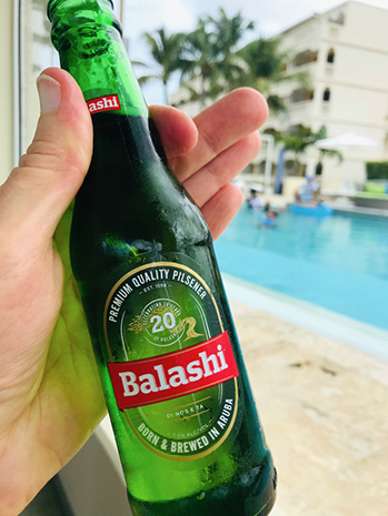 lionfish beer; aruba's only island brewed beer
