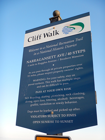 cliff walk sign