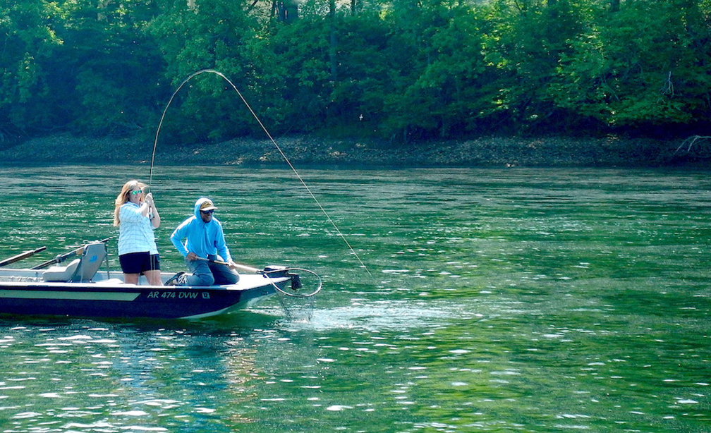 Chasing trout on the White River in Arkansas