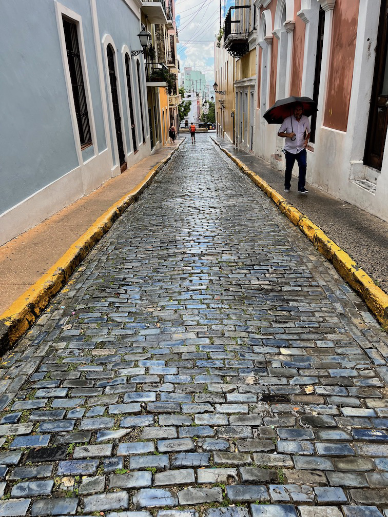 old san juan cobblestone street