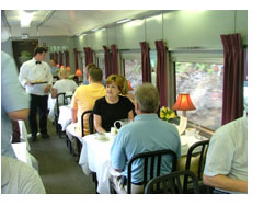 dinner on a train ride